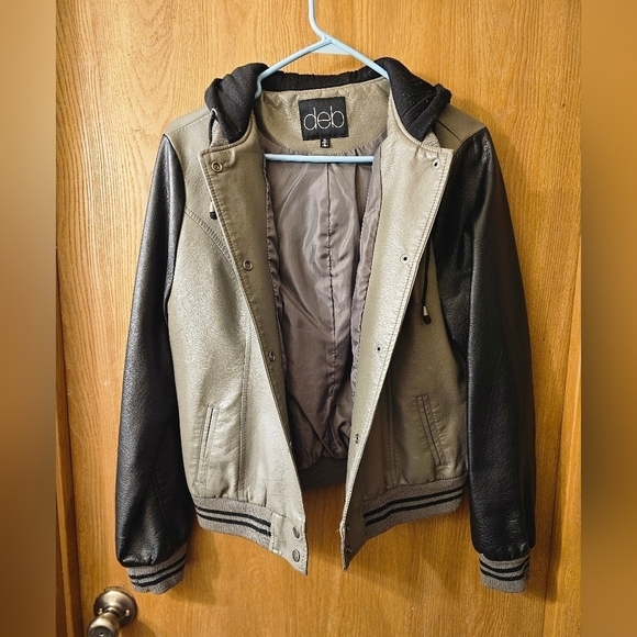 Deb Jackets & Blazers - DEB XL Faux leather varsity jacket